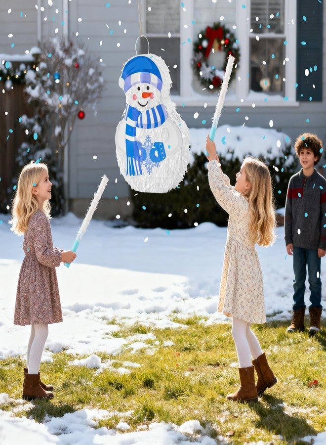 VinTS Snowman Pinata, Winter Christmas Pinata with Blindfold Stick,Games for Xmas Kids Party,Winter Theme Holidays Decorations,16.92x12.59x1.5 inch - Image 5